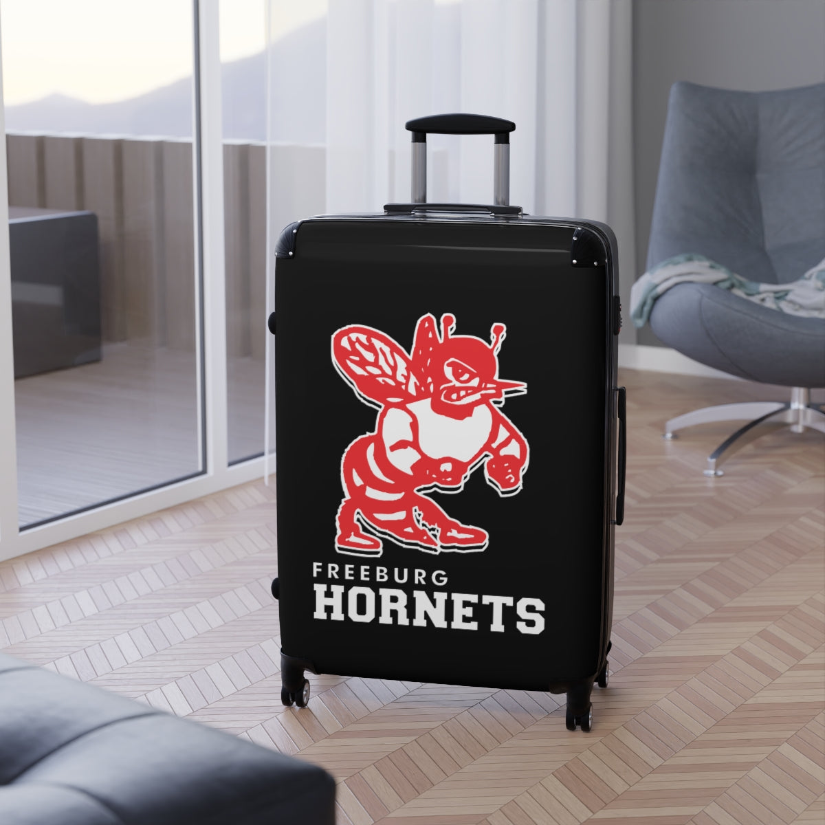 Freeburg Hornet Suitcases - Black Front/ Black Back