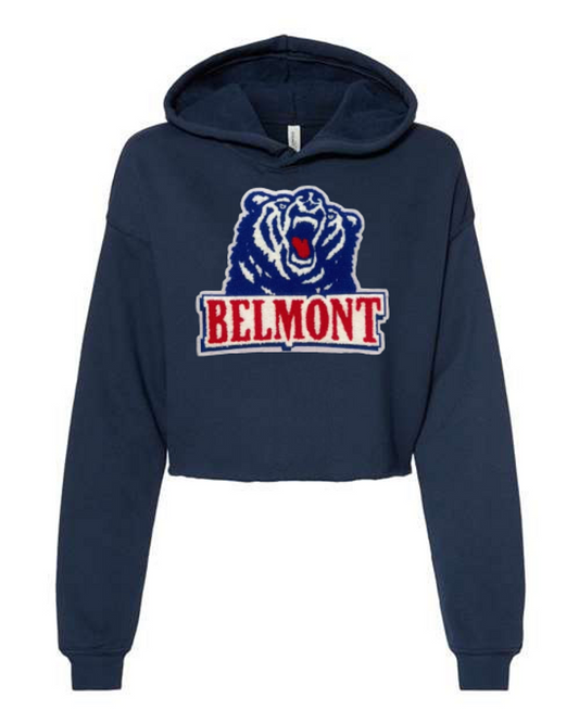 Belmont University Cropped Chenille Bella + Canvas Hoodie