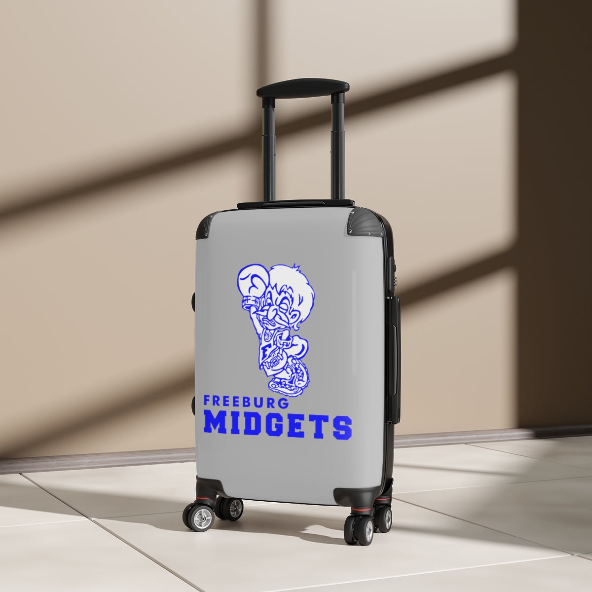 Freeburg Midgets Suitcases - Gray Front/ Black Back