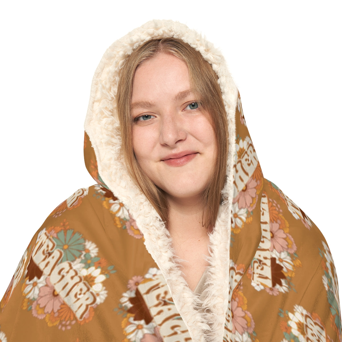 Light Brown Boho Floral "Teacher" Snuggle Blanket