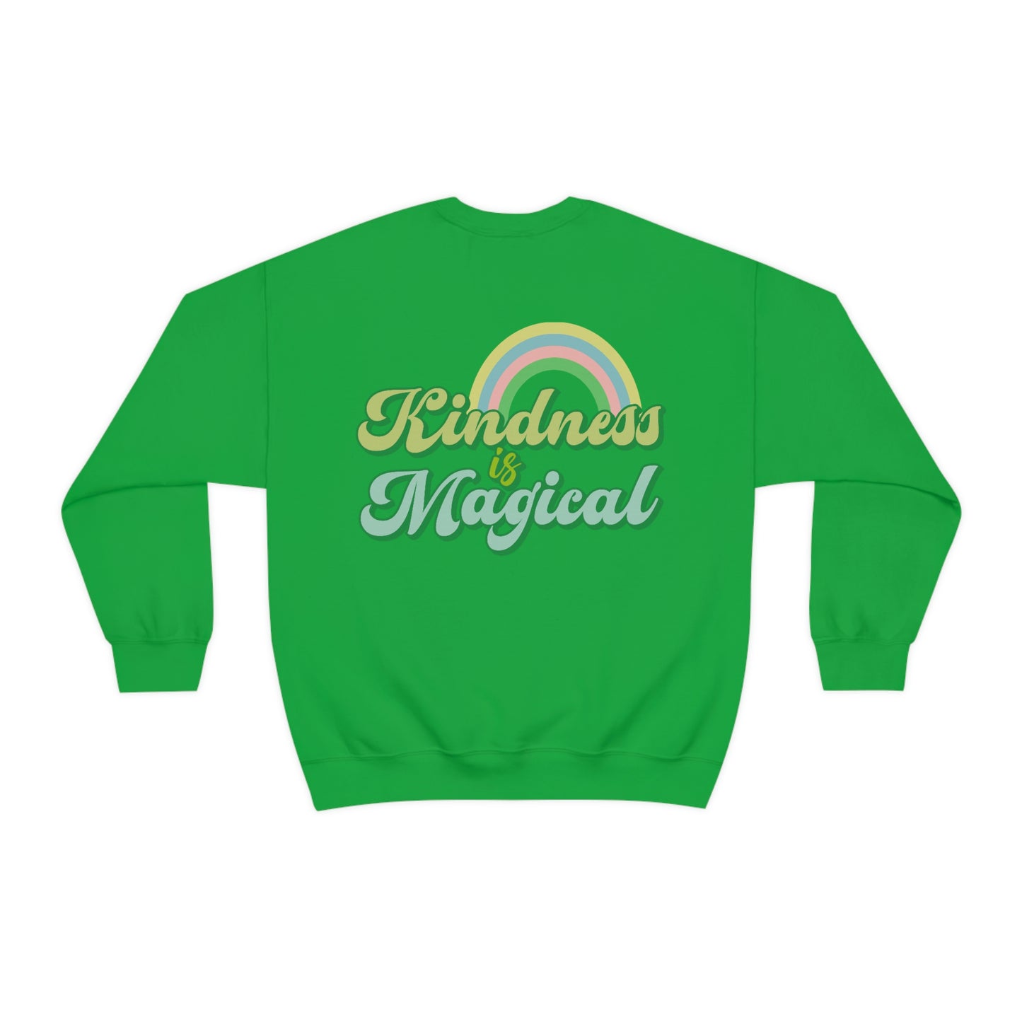 St. Patrick's Day "Kindness is Magical" Front and Back Design Unisex Heavy Blend Crewneck Sweatshirt