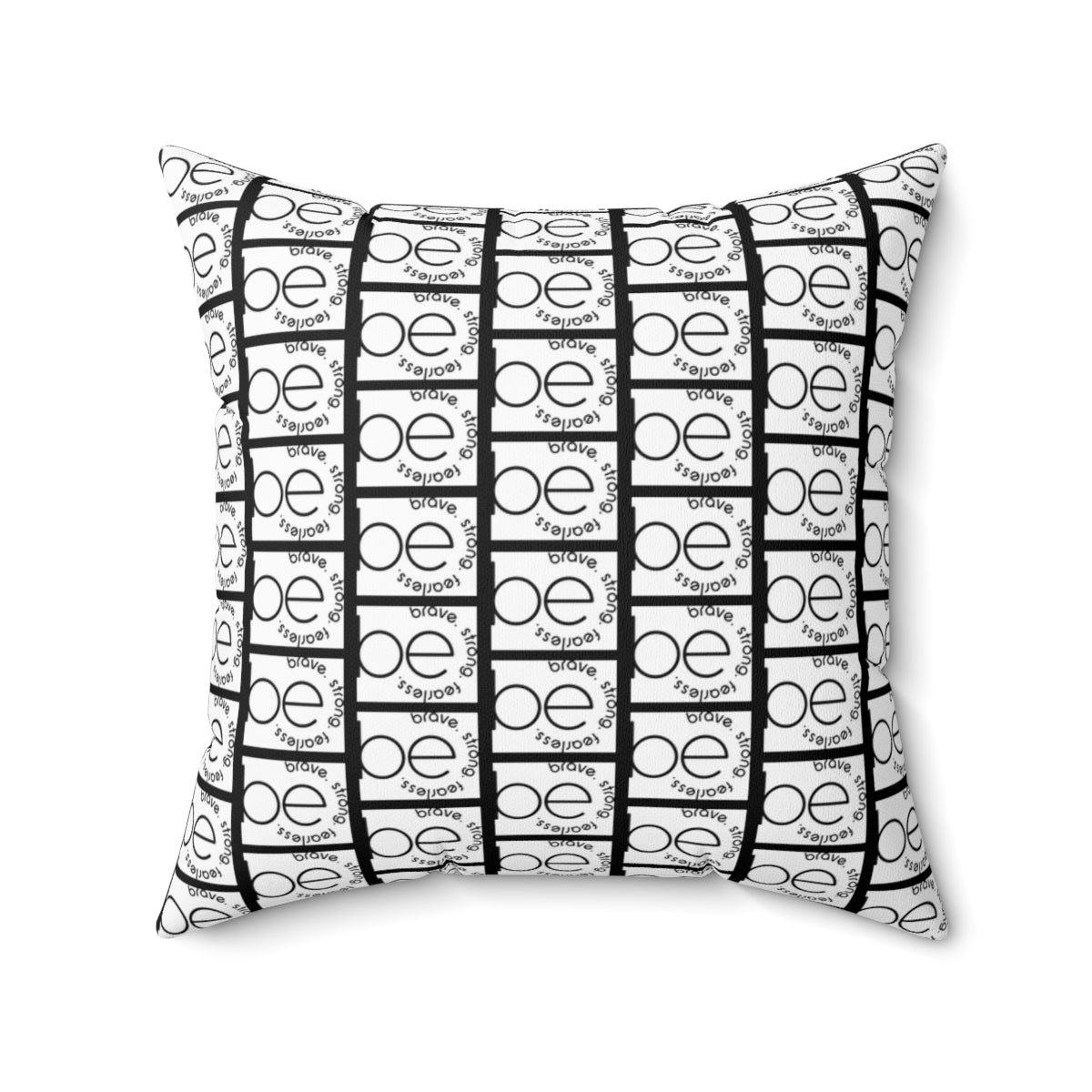 Black BE ORIGINAL Pattern Spun Polyester Square Pillow