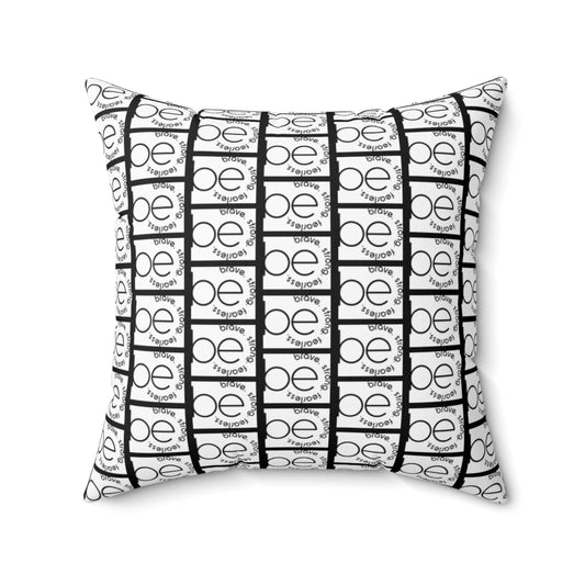 Black BE ORIGINAL Pattern Spun Polyester Square Pillow