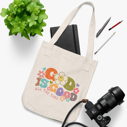 God is Good Organic Canvas Tote Bag