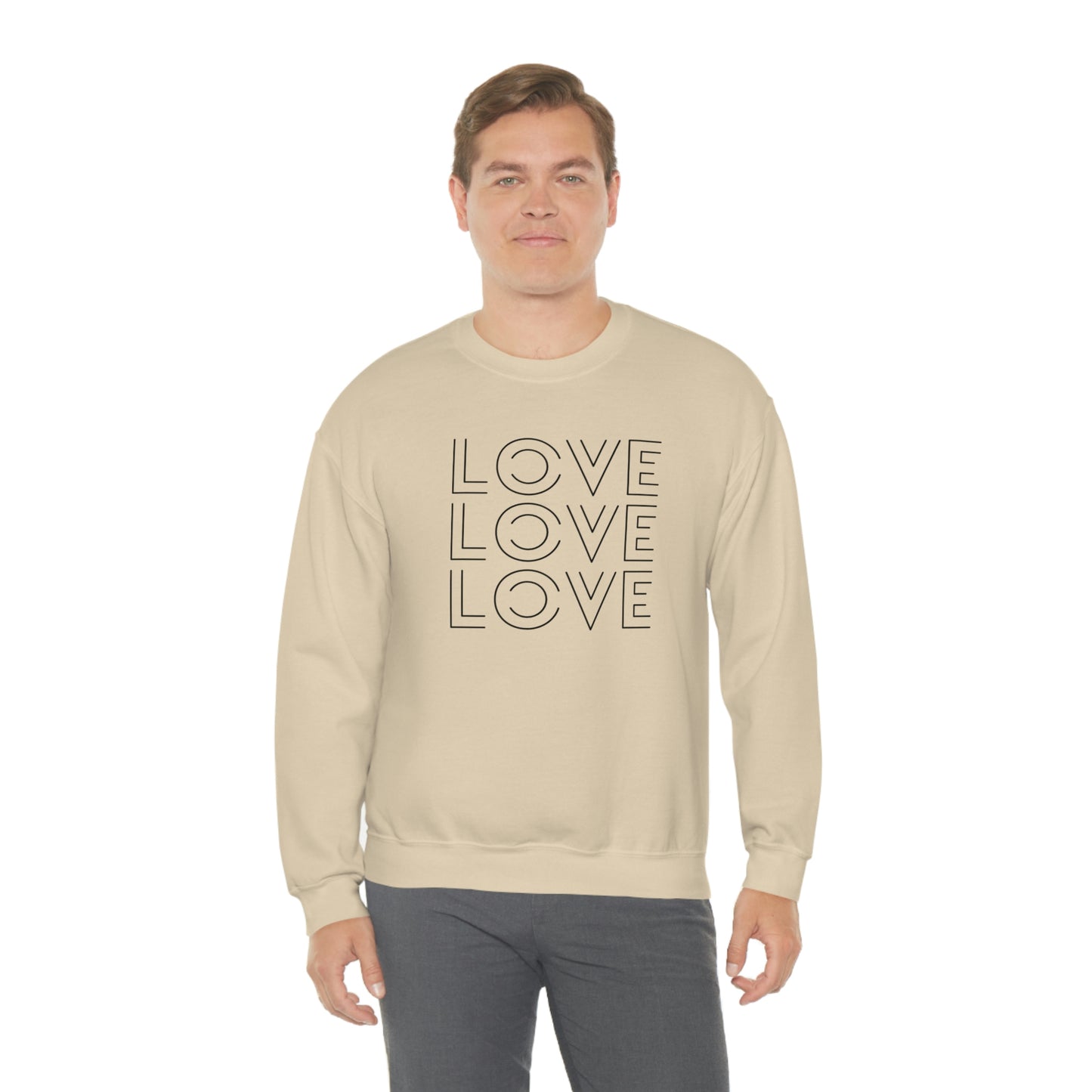 "Love Love Love" Black Print Unisex Heavy Blend™ Crewneck Sweatshirt