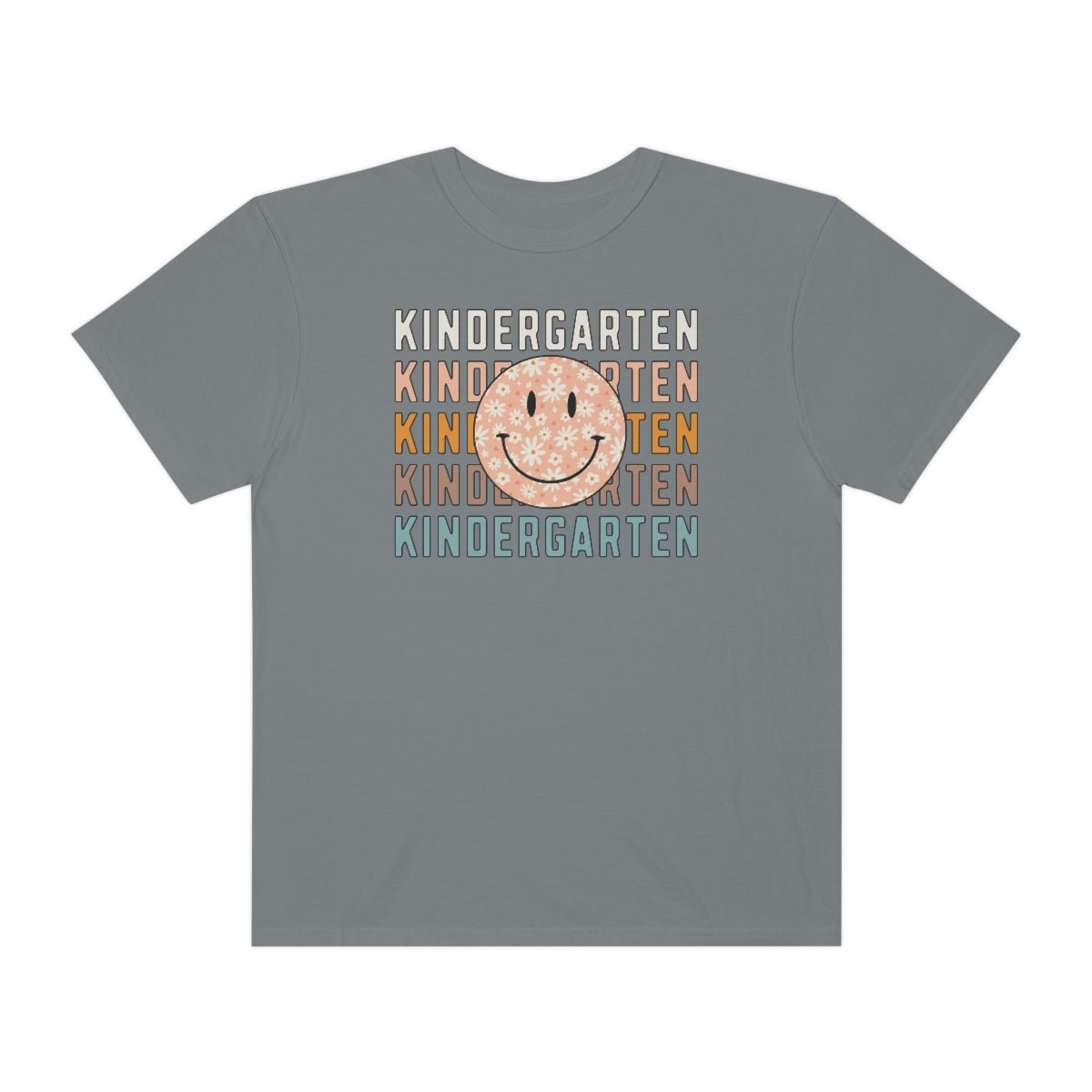 Kindergarten Smiley Face Warm Colors Unisex Garment-Dyed PREMIUM T-shirt