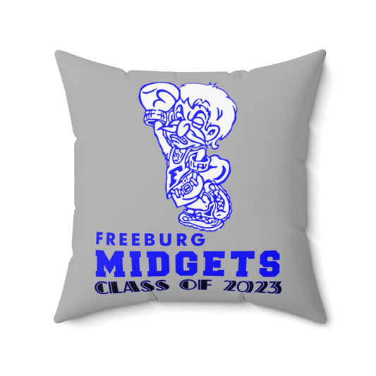 Gray Freeburg Midgets Class of 2023 Spun Polyester Square Pillow