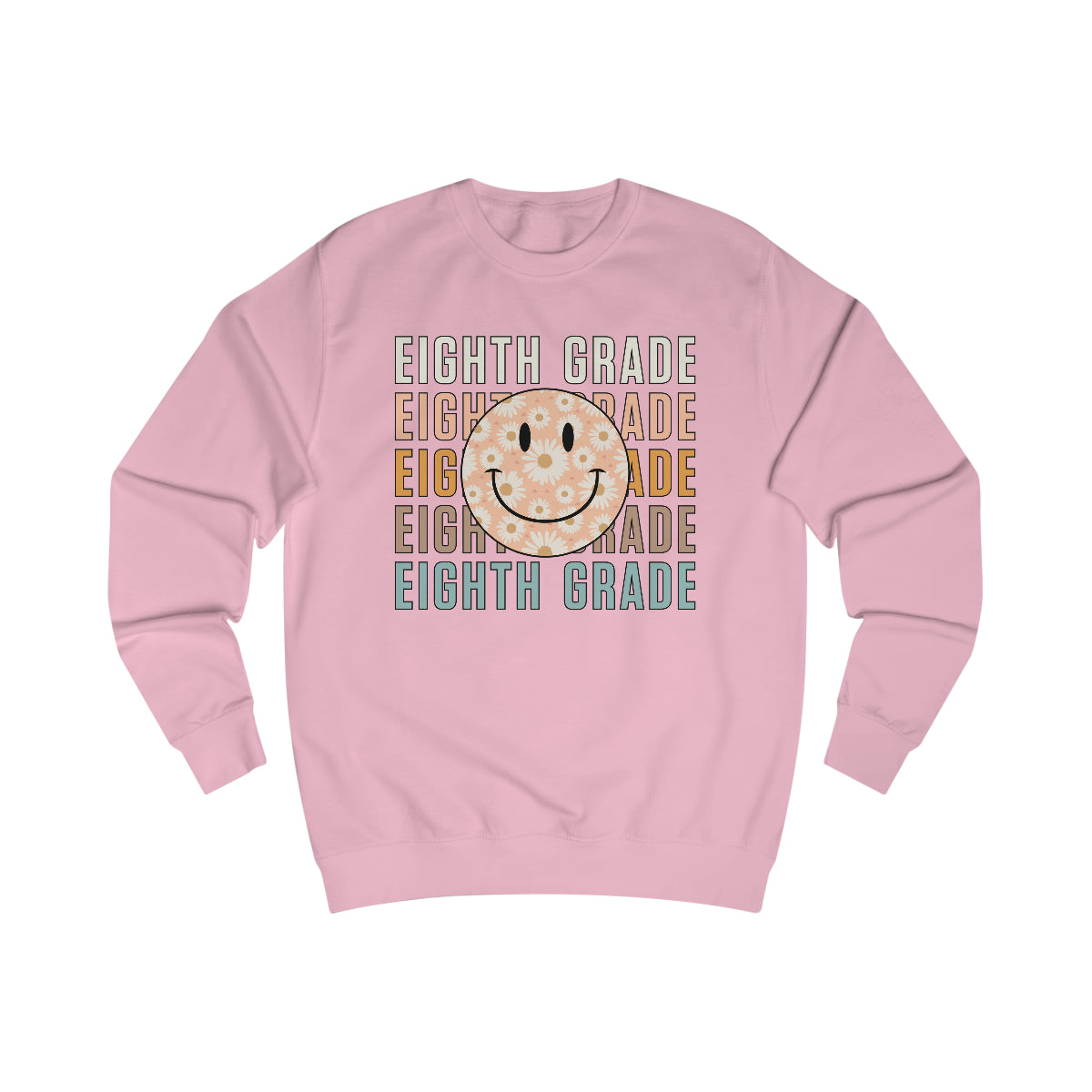 8th Grade Warm Colors Smiley Face Unisex Heavy Blend™ Crewneck Sweatshirt