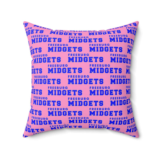 Pink Freeburg Midgets Spun Polyester Square Pillow