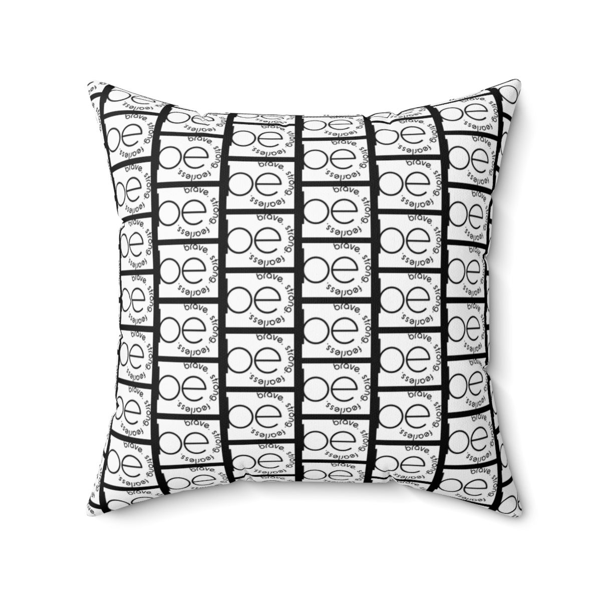 Black BE ORIGINAL Pattern Spun Polyester Square Pillow