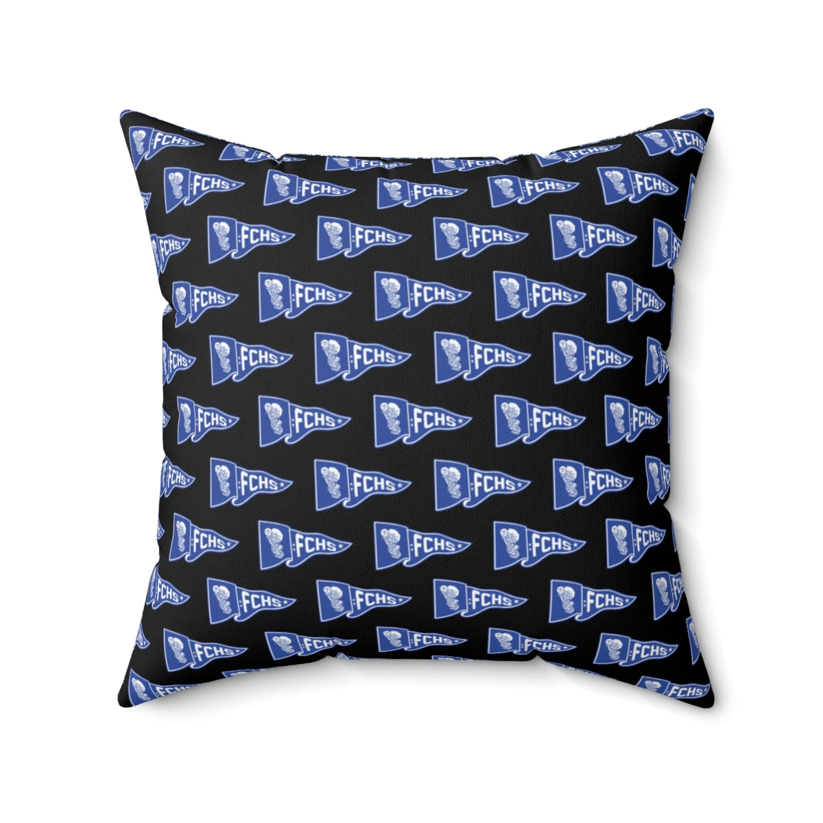 Black Freeburg Midgets Pennant Pattern Spun Polyester Square Pillow