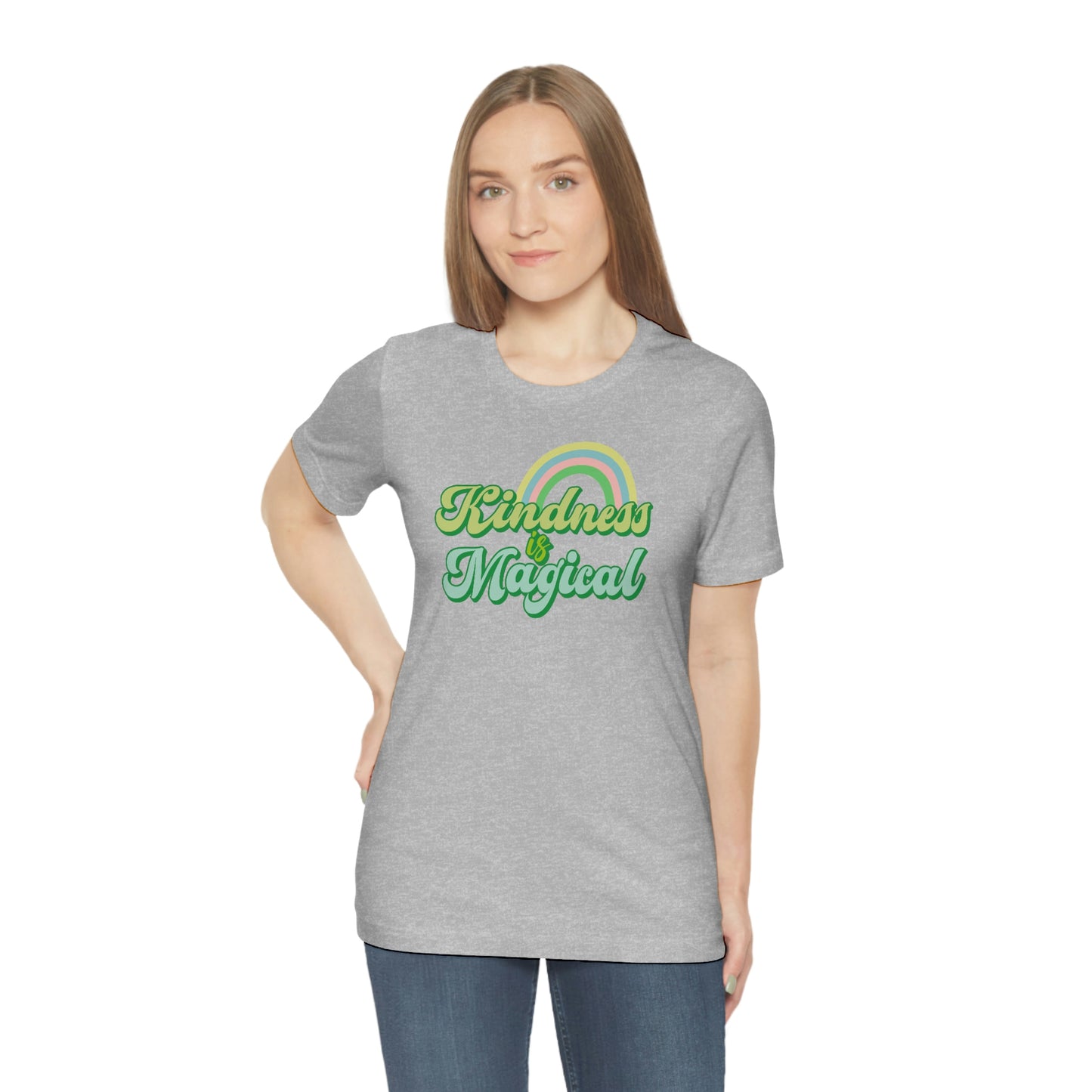 St. Patrick's Day "Kindness is Magical" - Front Side Only Unisex Jersey Short Sleeve Tee