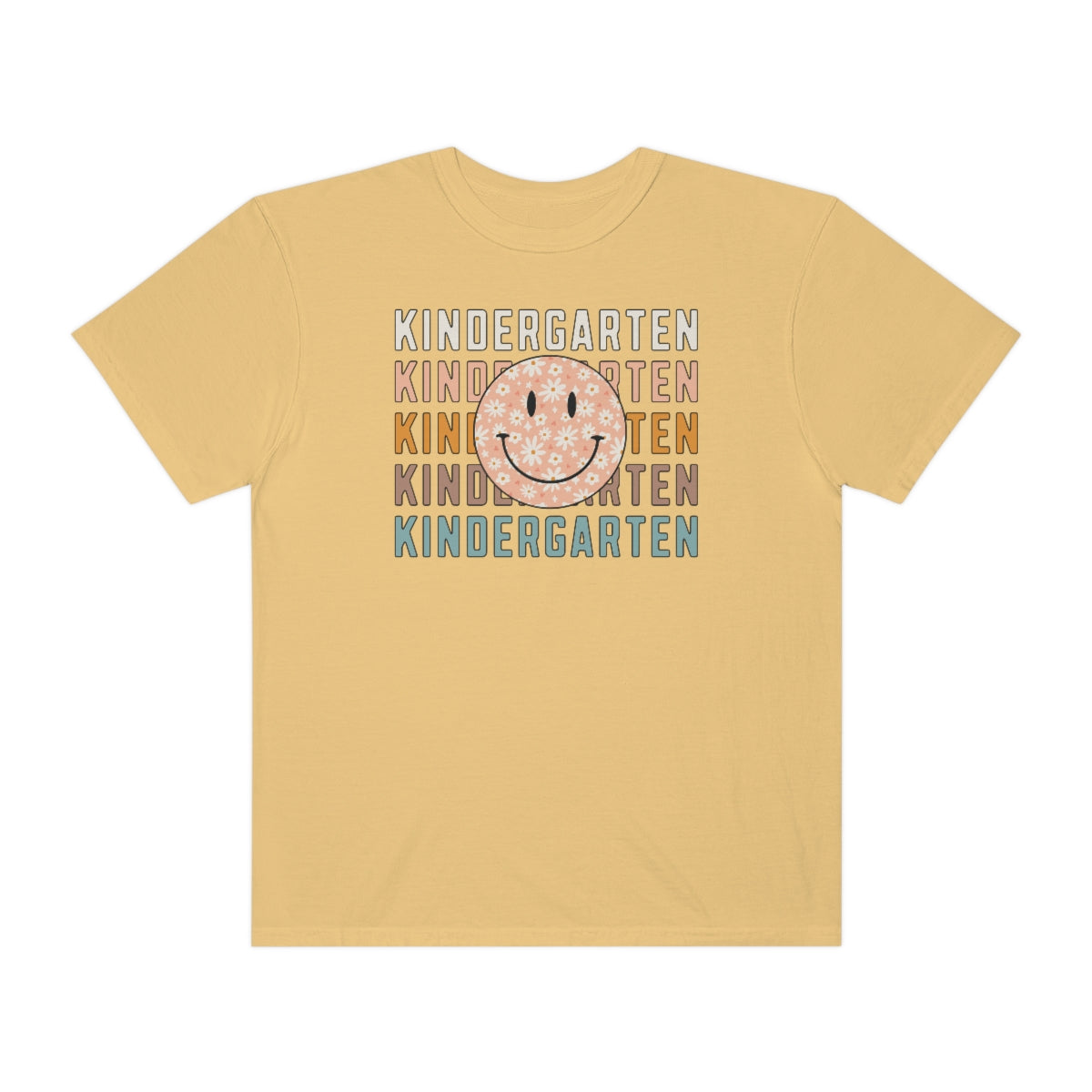 Kindergarten Smiley Face Warm Colors Unisex Garment-Dyed PREMIUM T-shirt