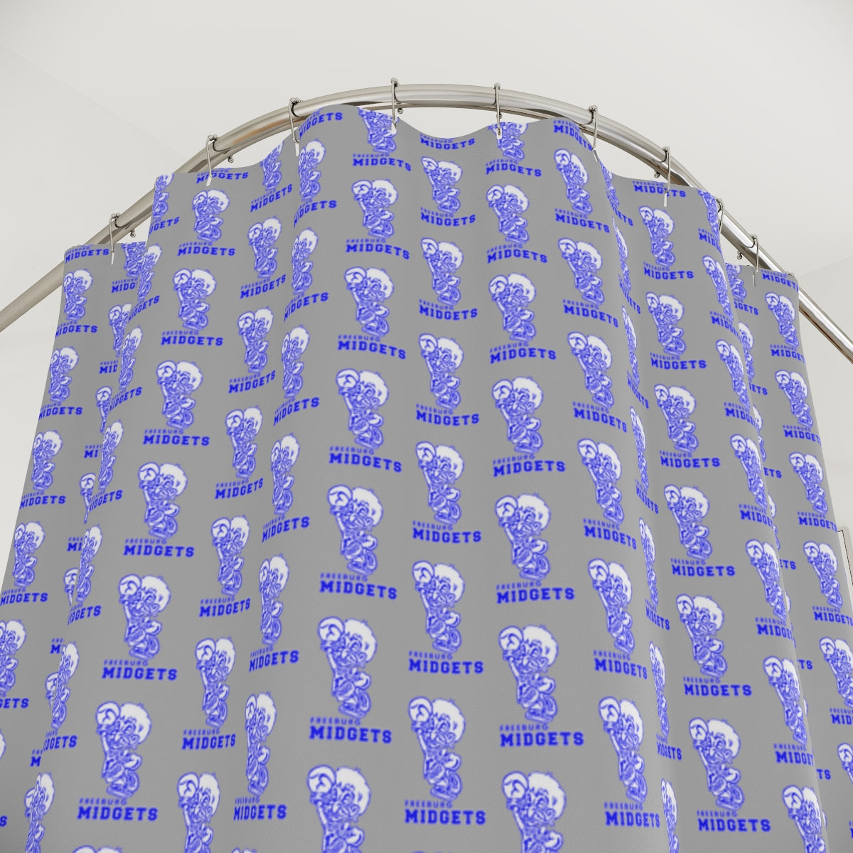 Gray Freeburg Midget Pattern Polyester Shower Curtain