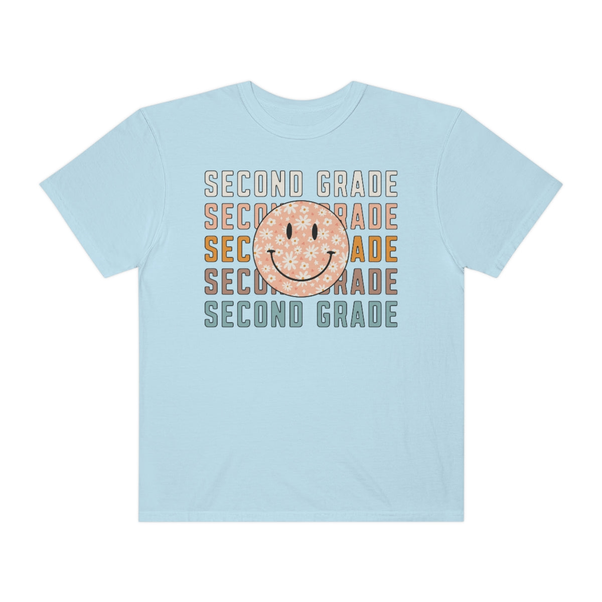 2nd Grade Smiley Face Warm Colors Unisex Garment-Dyed PREMIUM T-shirt