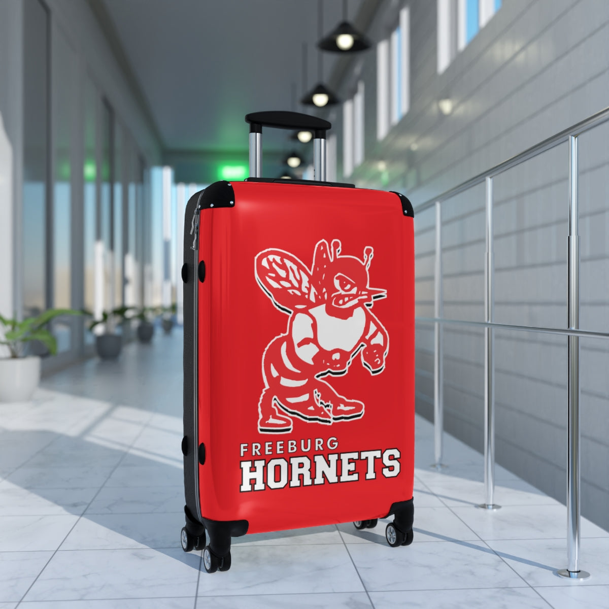 Freeburg Hornet Suitcases - Red Front/ Black Back