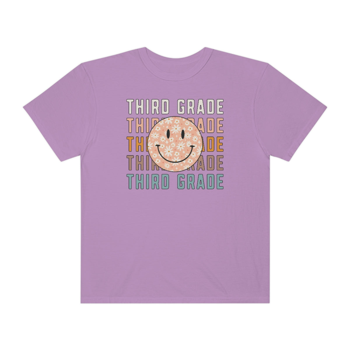 3rd Grade Smiley Face Warm Colors Unisex Garment-Dyed PREMIUM T-shirt