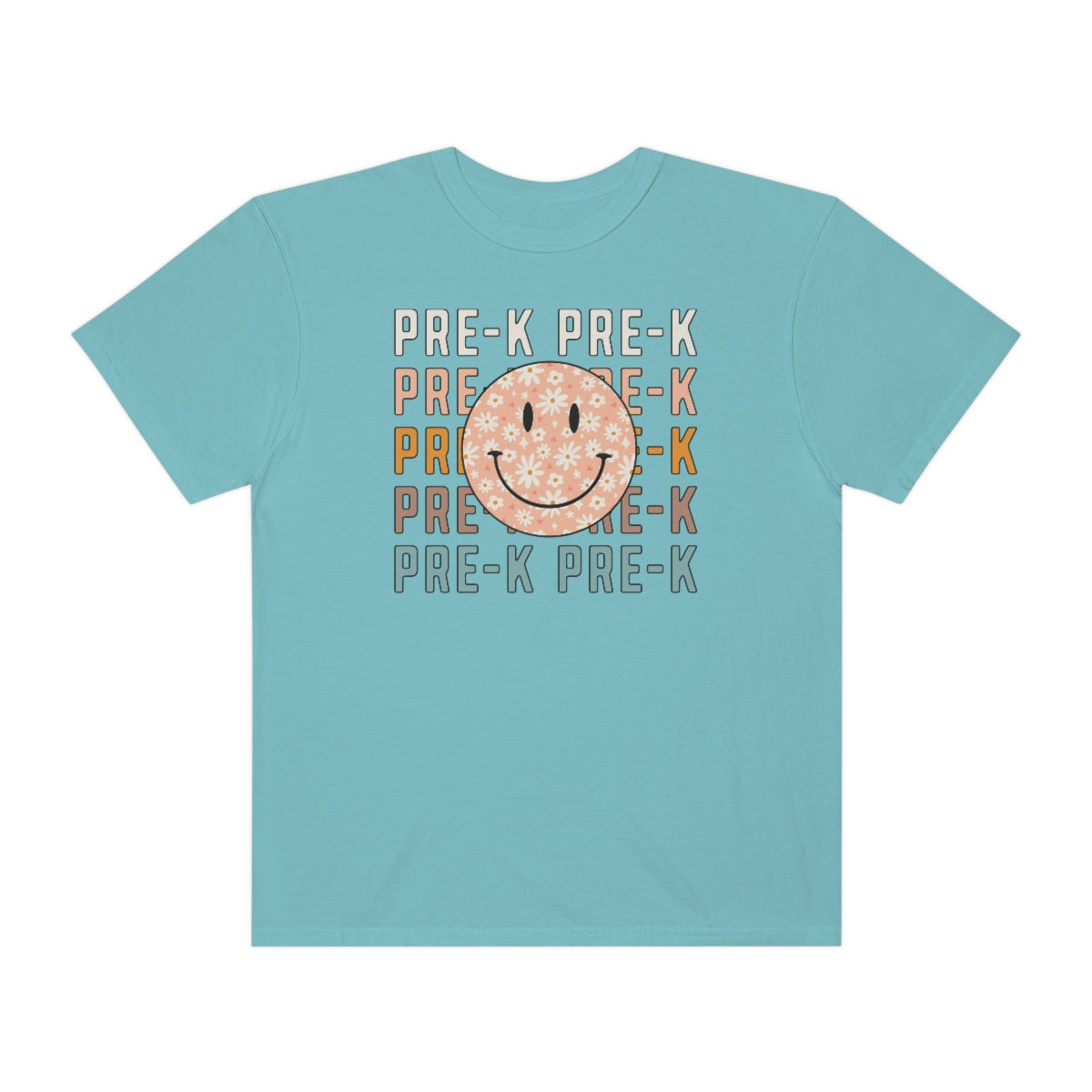 Pre-K Smiley Face Warm Colors Unisex Garment-Dyed PREMIUM T-shirt