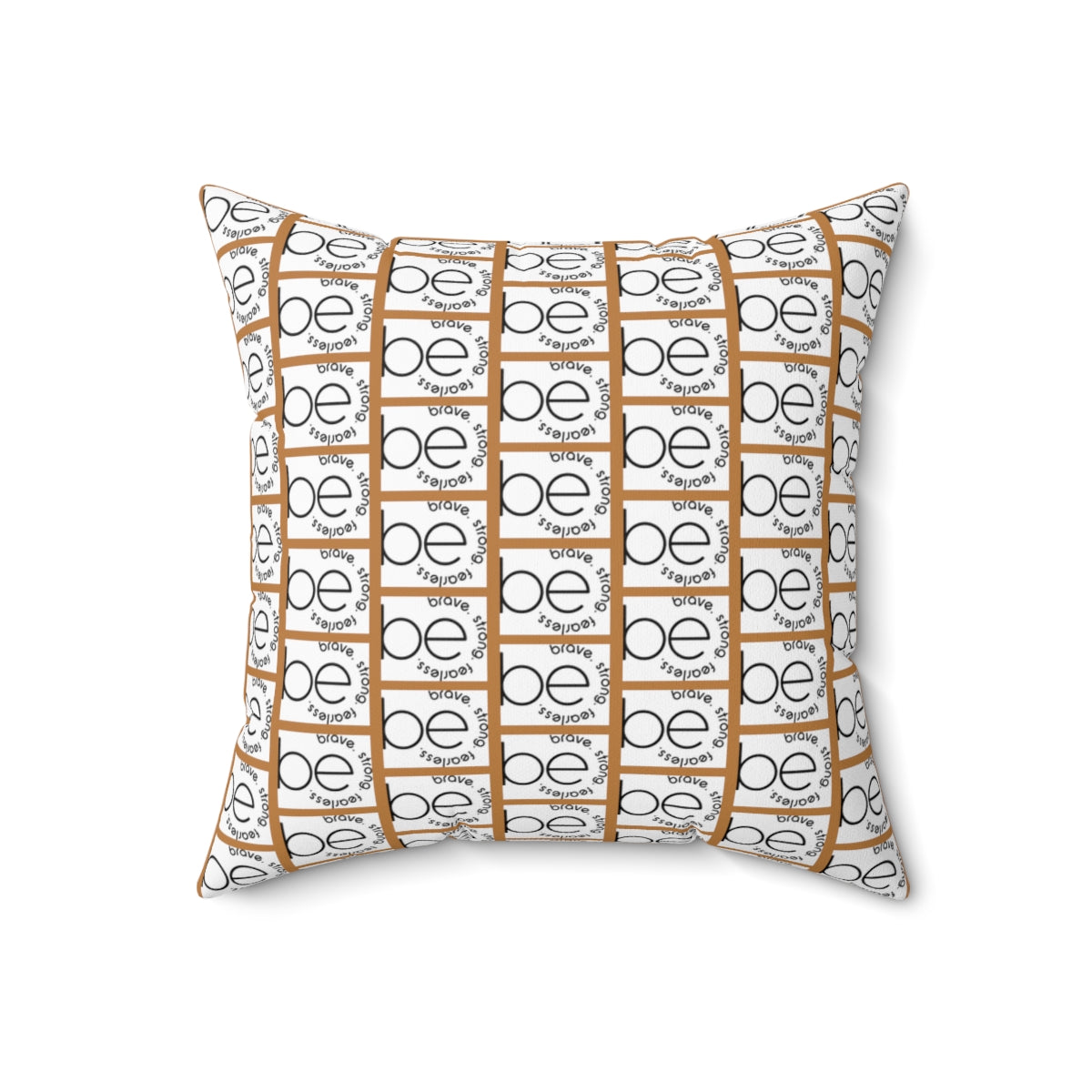 Light Brown BE ORIGINAL Pattern Spun Polyester Square Pillow