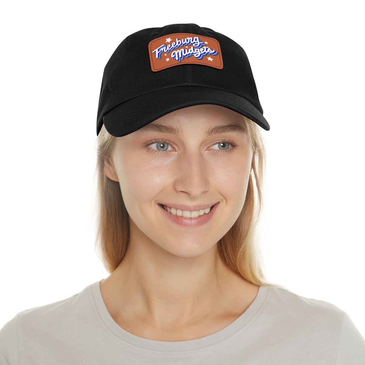 Freeburg Midget Cursive Dad Hat with Leather Patch