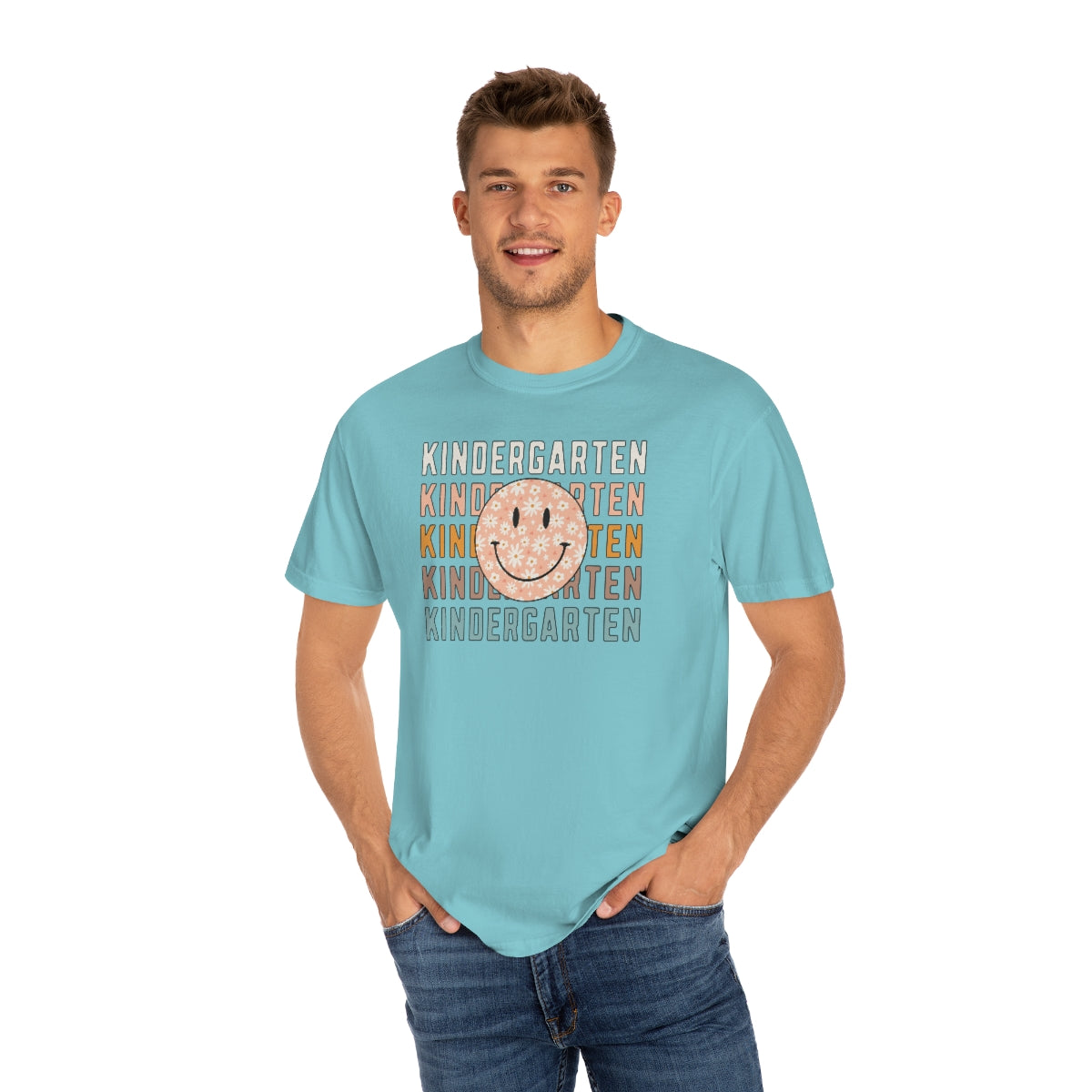 Kindergarten Smiley Face Warm Colors Unisex Garment-Dyed PREMIUM T-shirt