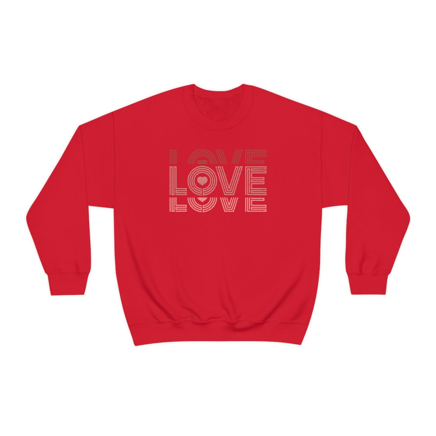 "Love Love Love" Red Graduated Print Unisex Heavy Blend™ Crewneck Sweatshirt