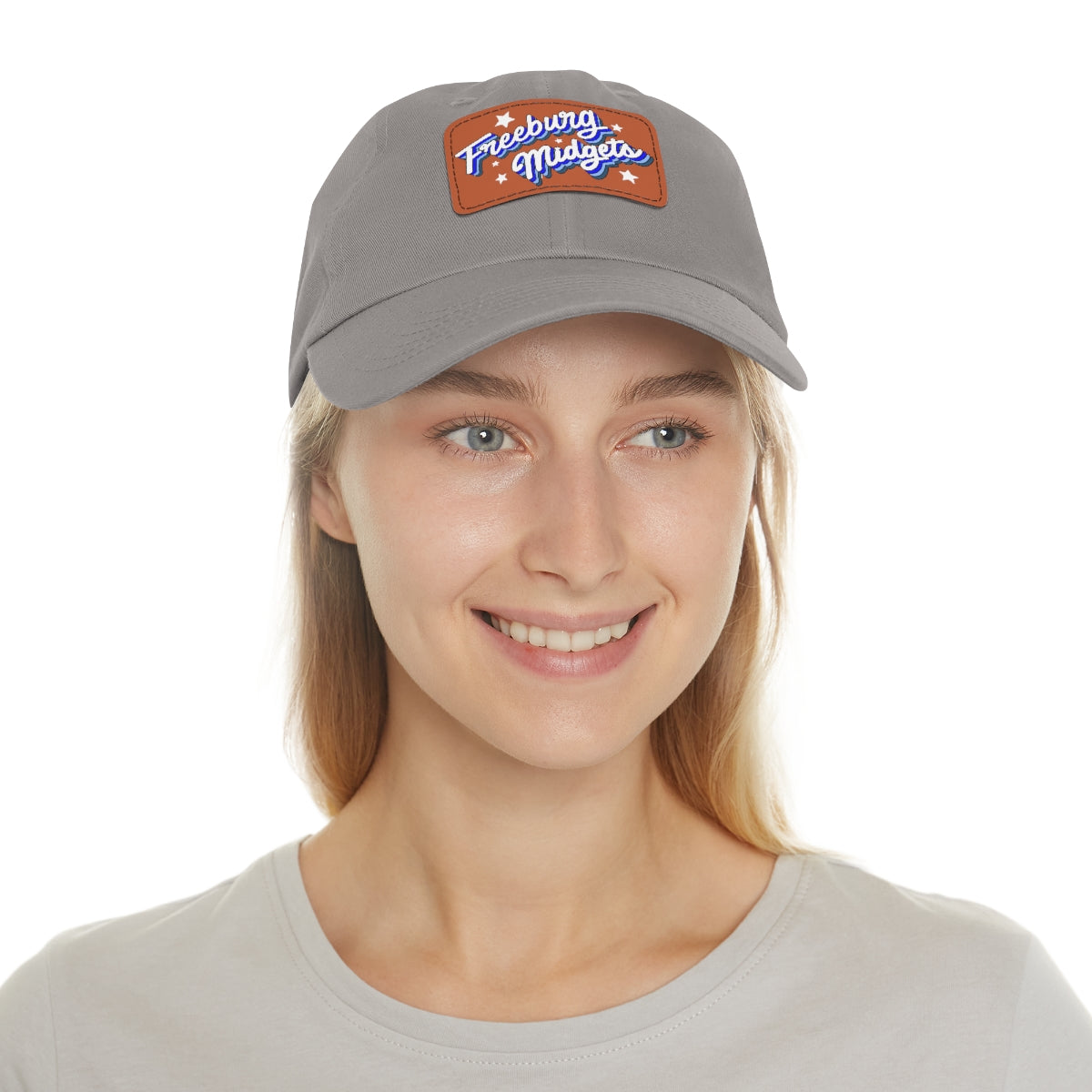 Freeburg Midget Cursive Dad Hat with Leather Patch