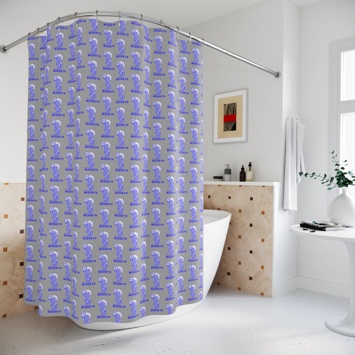 Gray Freeburg Midget Pattern Polyester Shower Curtain