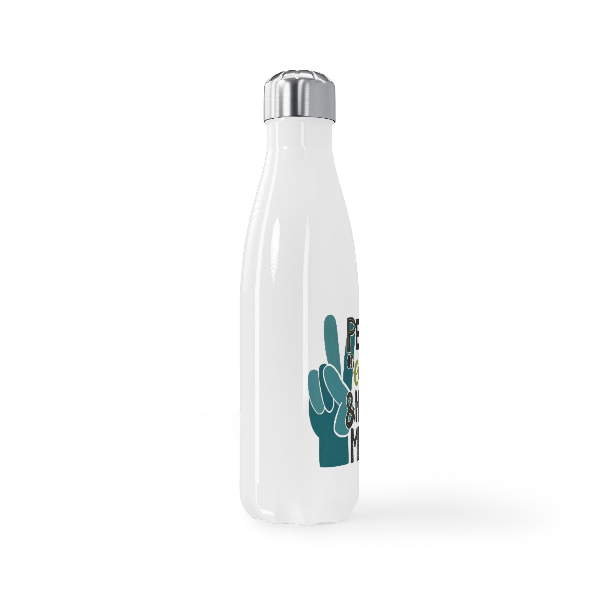 Peace on Earth and Mercy Mild Stainless Steel Water Bottle, 17oz