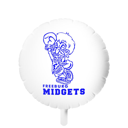 Freeburg Midget White Mylar Helium Balloon