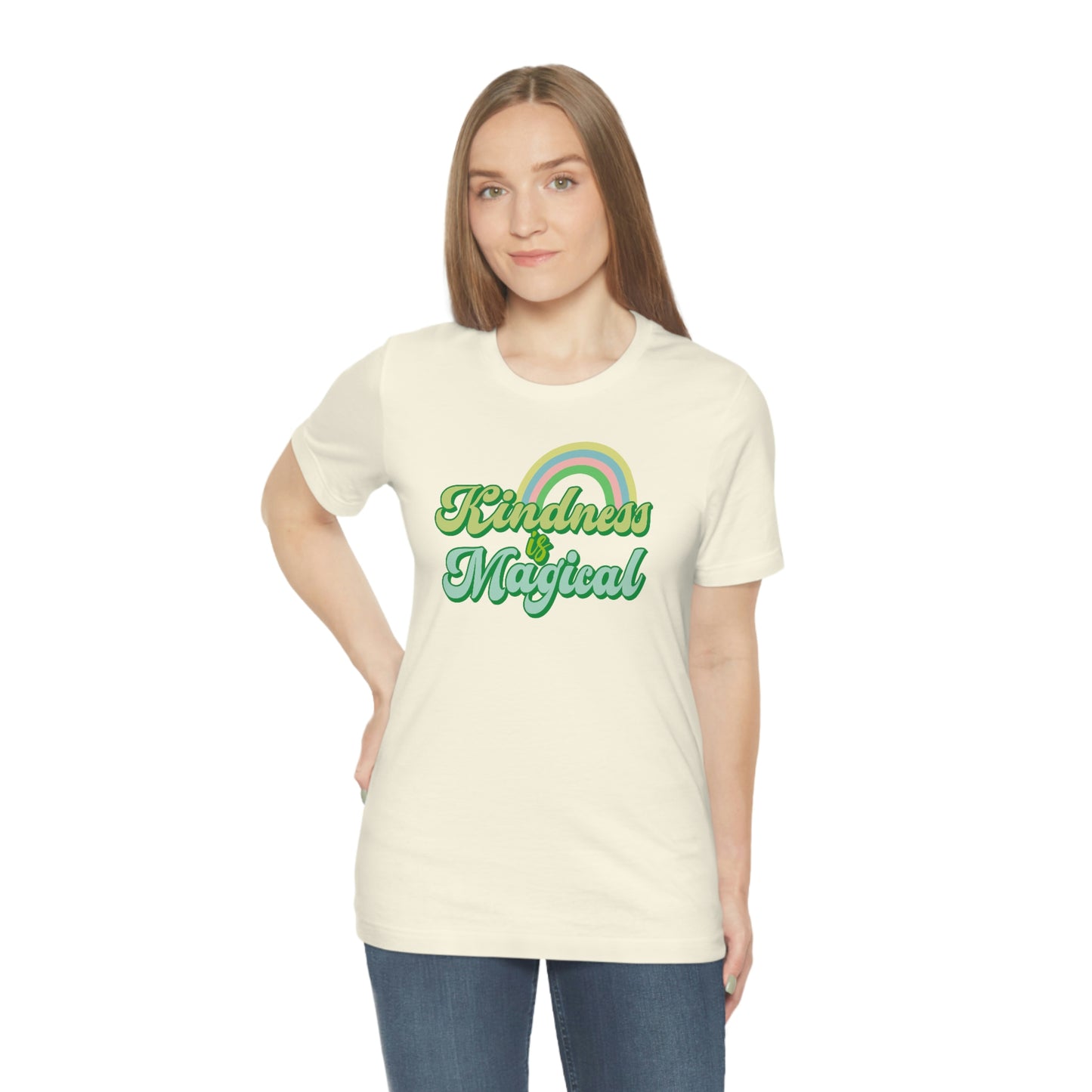 St. Patrick's Day "Kindness is Magical" - Front Side Only Unisex Jersey Short Sleeve Tee