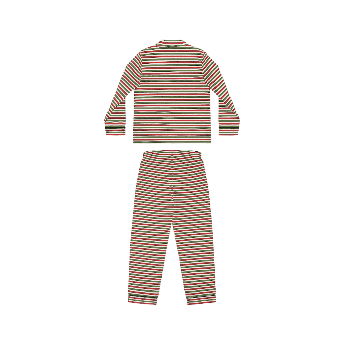 Christmas Striped and Candy Cane Pattern Women's Satin Pajamas (AOP)