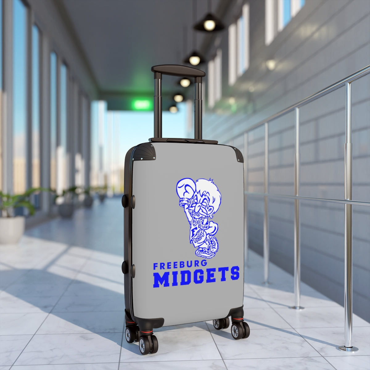 Freeburg Midgets Suitcases - Gray Front/ Black Back