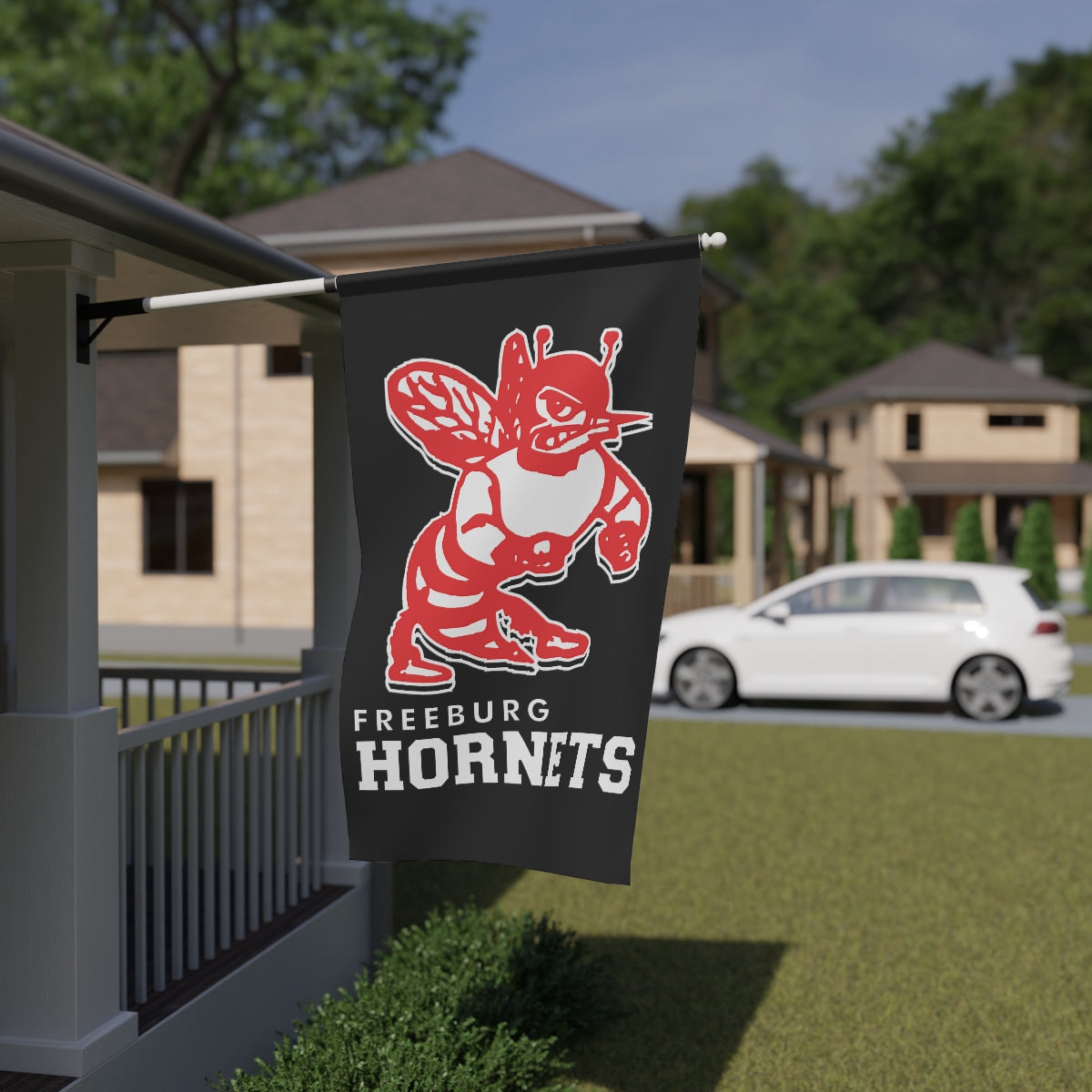 Black Freeburg Hornets House Banner