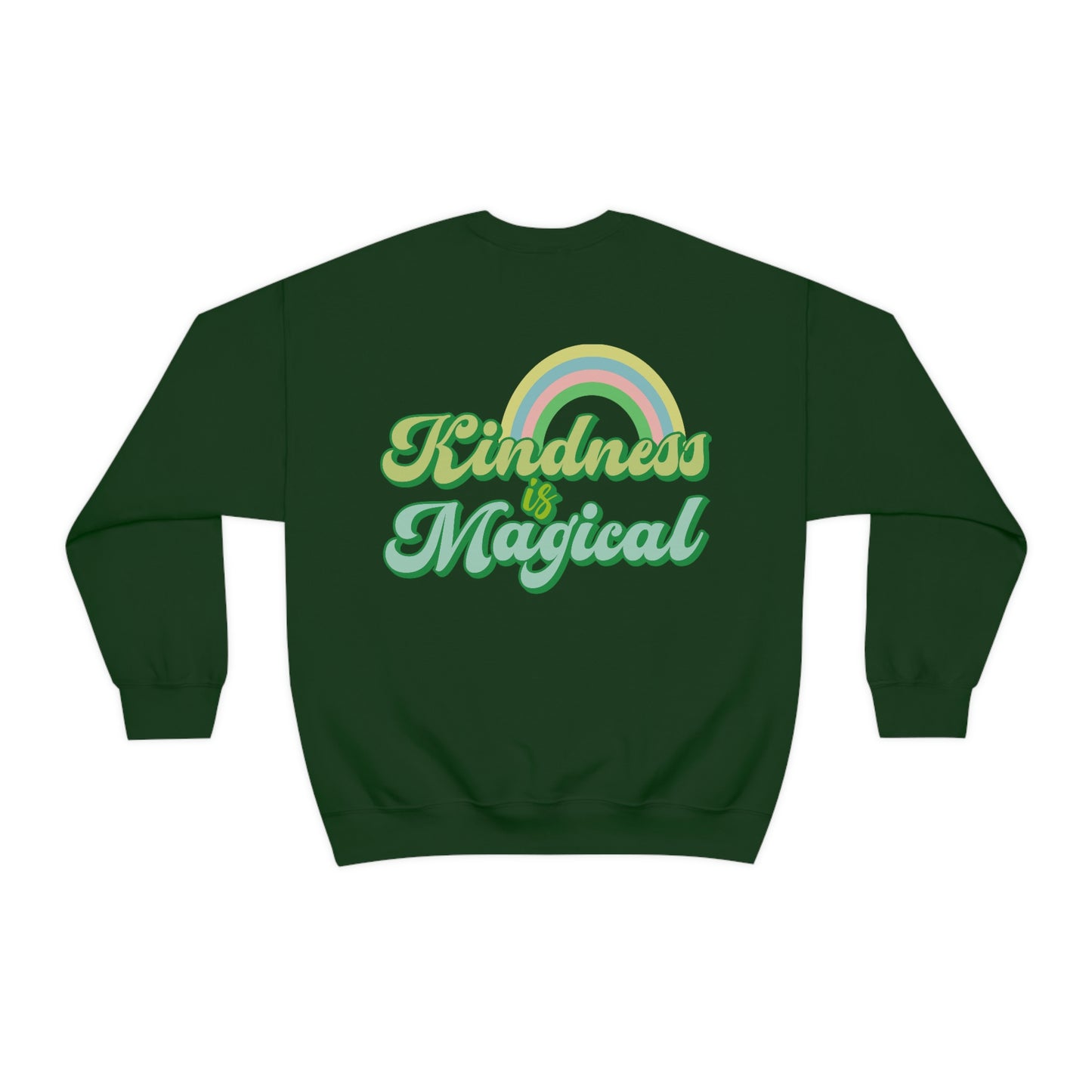 St. Patrick's Day "Kindness is Magical" Front and Back Design Unisex Heavy Blend Crewneck Sweatshirt