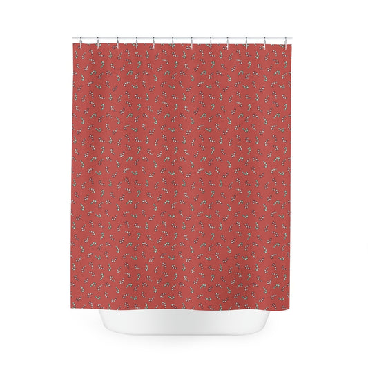 Rustic Candy Cane Pattern Polyester Shower Curtain