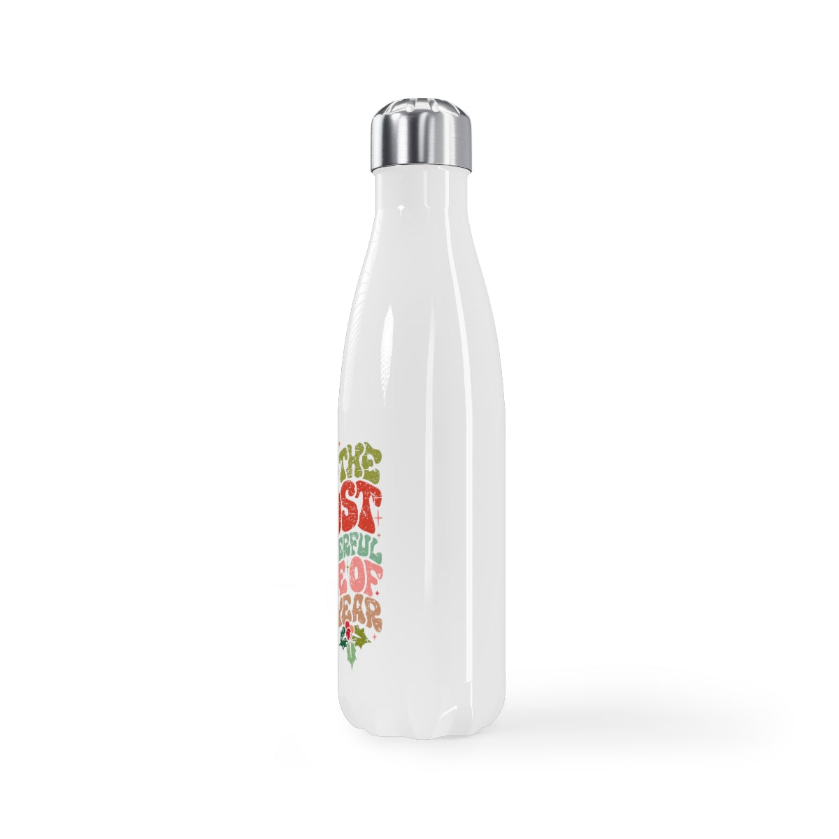 "It's the Most Wonderful Time of the Year" Stainless Steel Water Bottle, 17oz