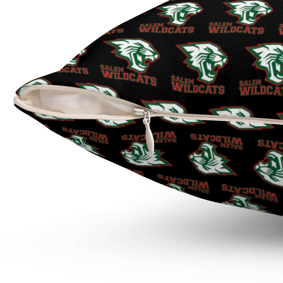 Black Salem Wildcats Spun Polyester Square Pillow