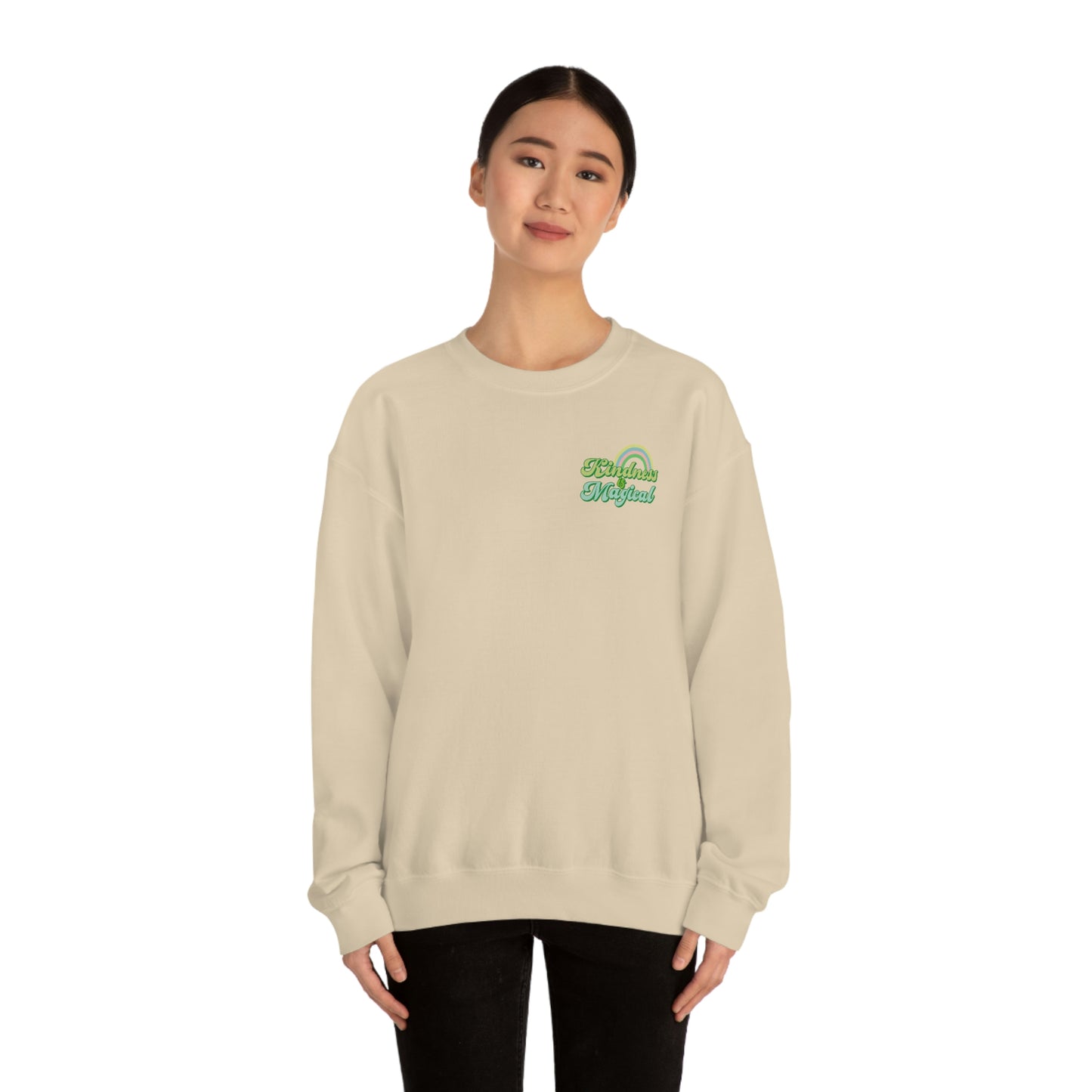 St. Patrick's Day "Kindness is Magical" Front and Back Design Unisex Heavy Blend Crewneck Sweatshirt