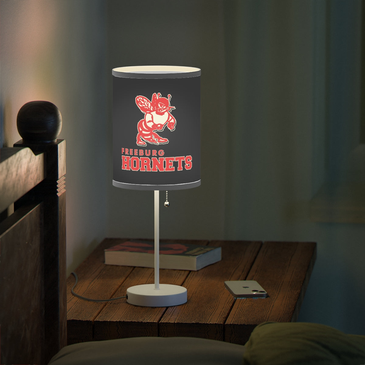 Black Freeburg Hornet Lamp on a Stand, US|CA plug