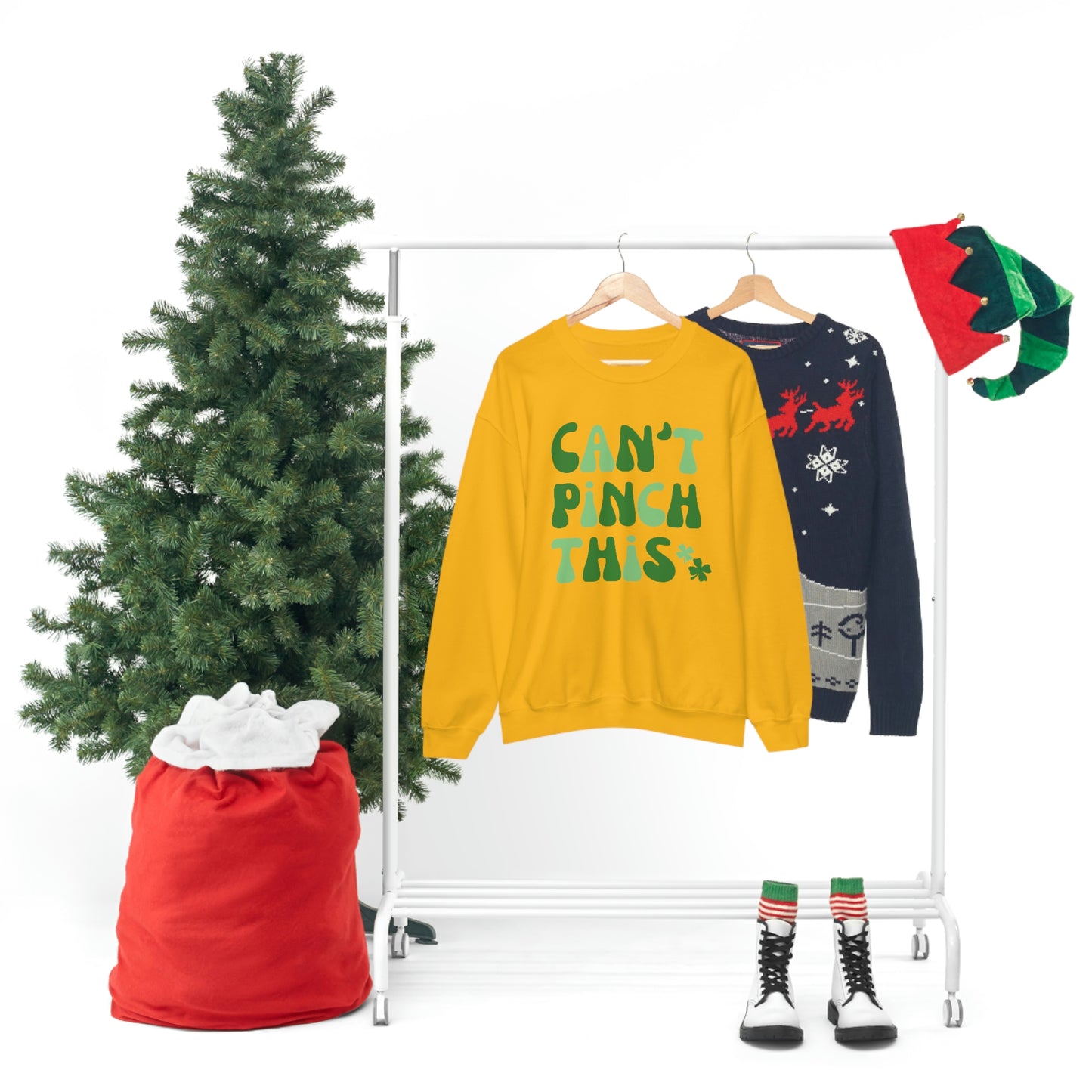 St. Patrick's Day "Can't Pinch This"  Design Unisex Heavy Blend Crewneck Sweatshirt