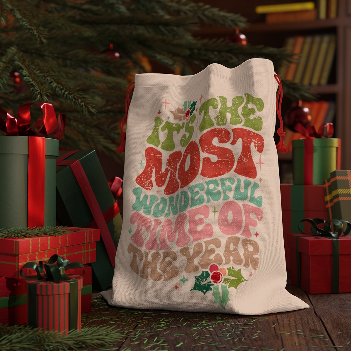 "It's the Most Wonderful Time of the Year" Linen Bag