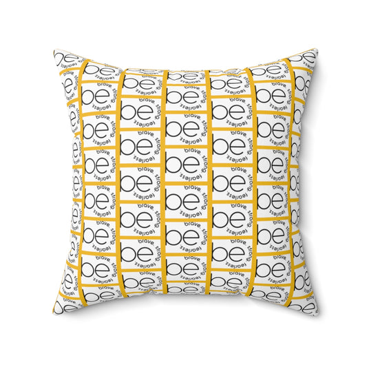 Yellow BE ORIGINAL Pattern Spun Polyester Square Pillow
