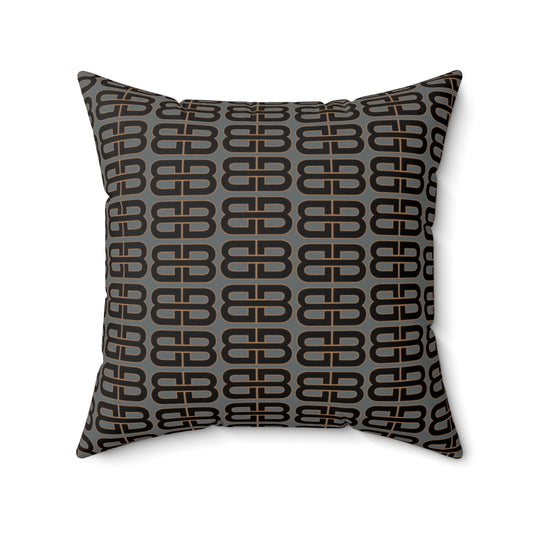 Dark Gray Bhava Brand Pattern Square Pillow