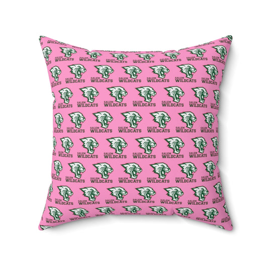 Pink Salem Wildcats Spun Polyester Square Pillow