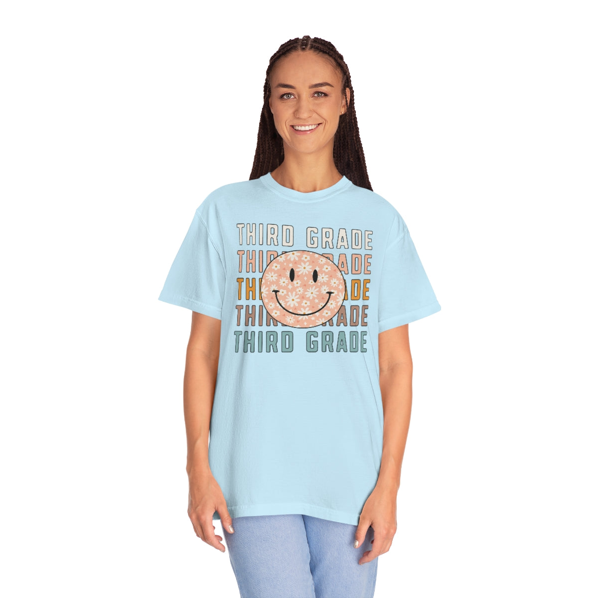 3rd Grade Smiley Face Warm Colors Unisex Garment-Dyed PREMIUM T-shirt