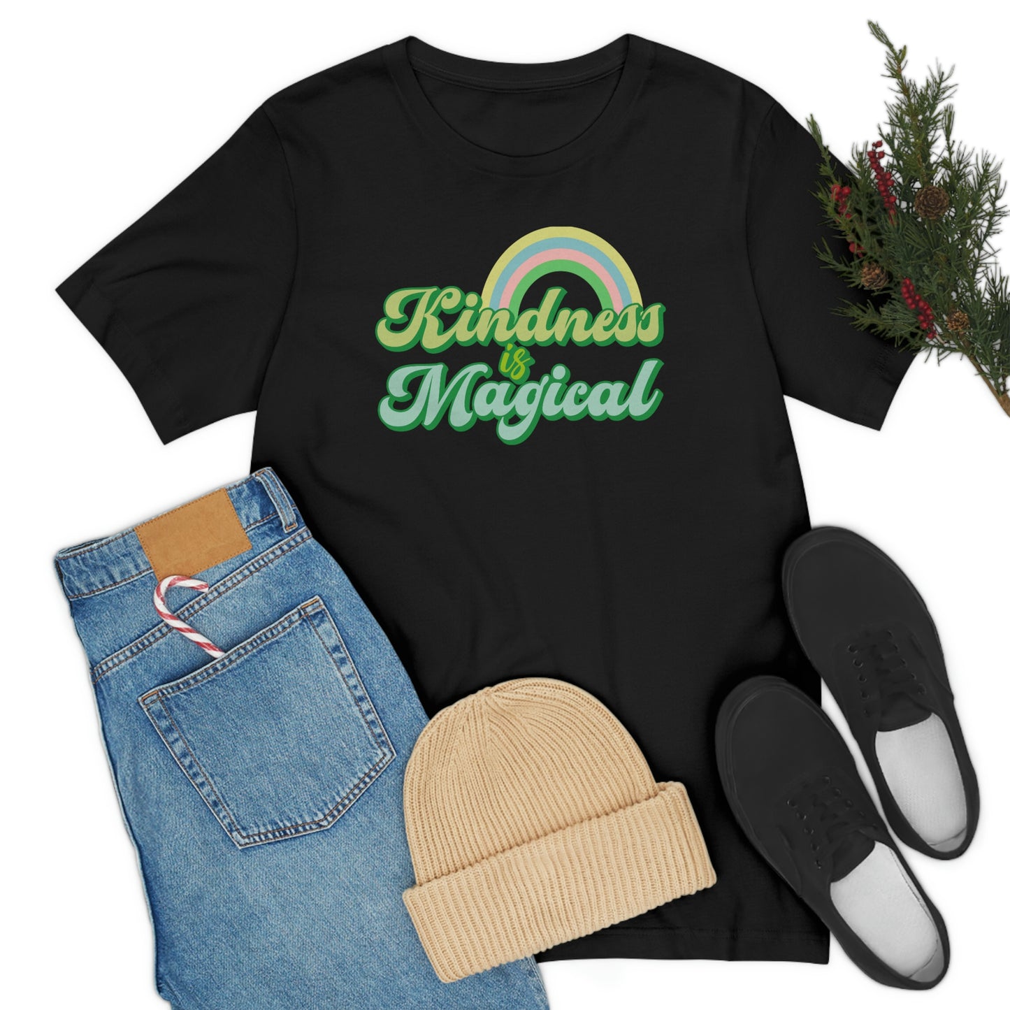 St. Patrick's Day "Kindness is Magical" - Front Side Only Unisex Jersey Short Sleeve Tee