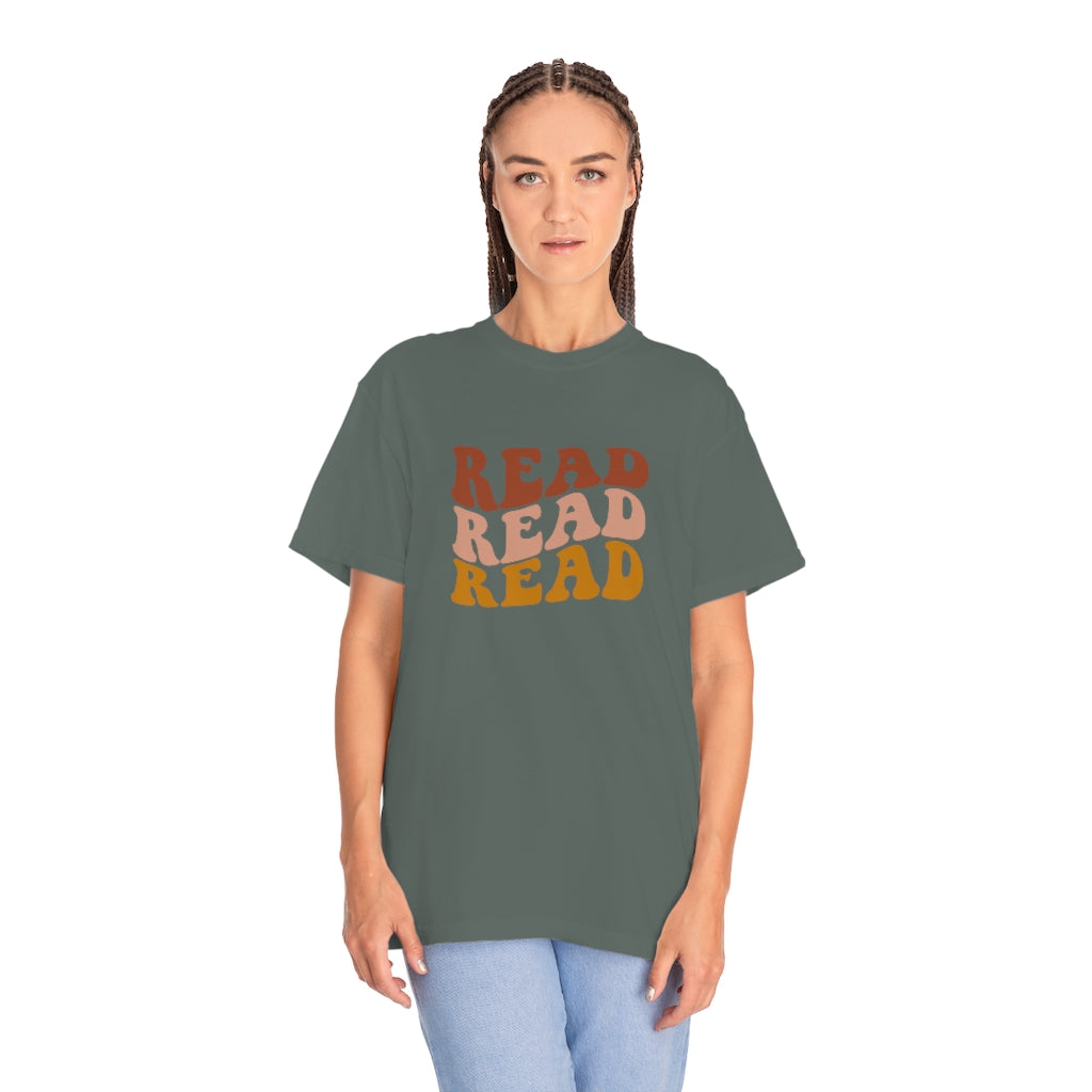 Read Read Read Warm Colors Unisex Garment-Dyed PREMIUM T-shirt