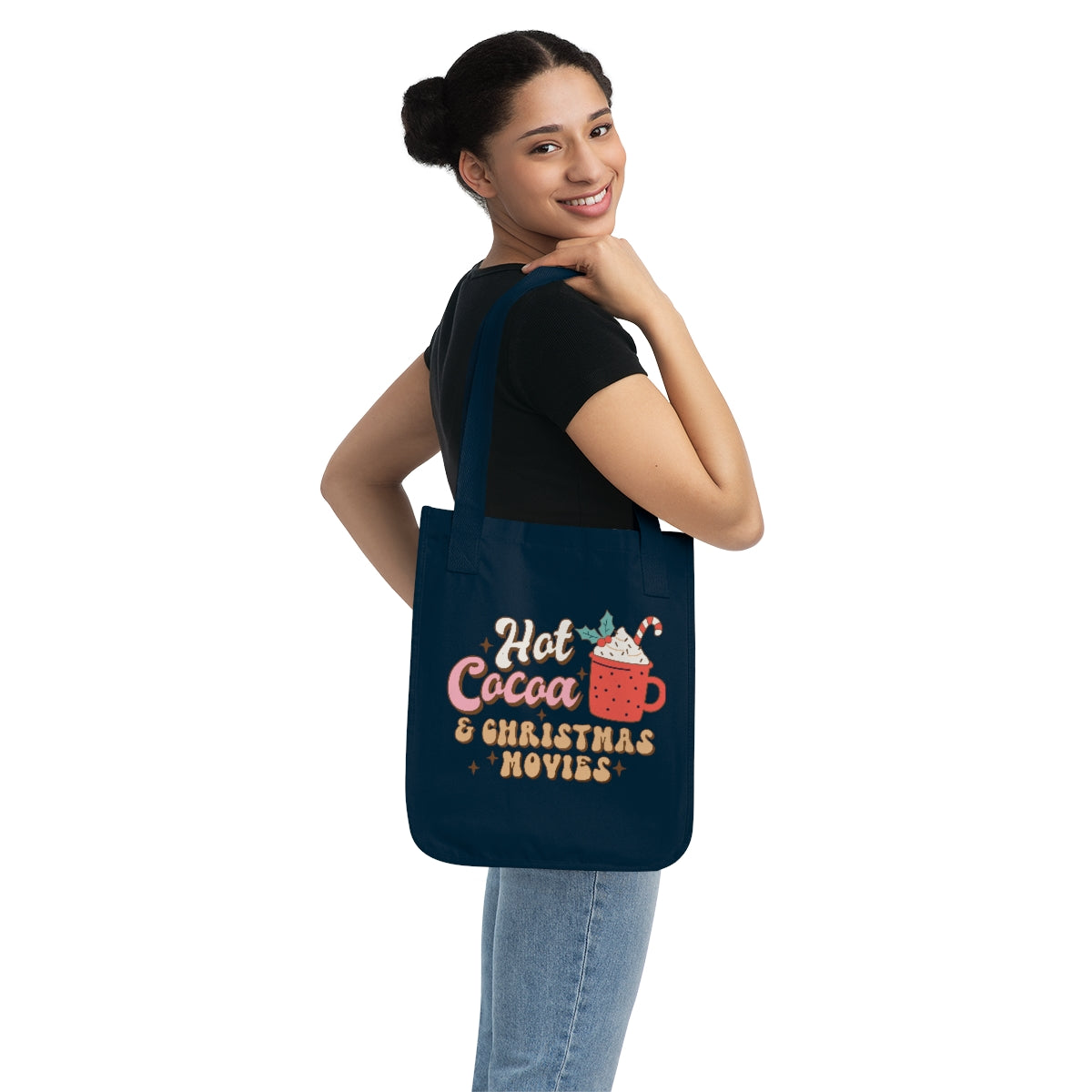 Hot Cocoa and Christmas Movies Canvas Tote Bag