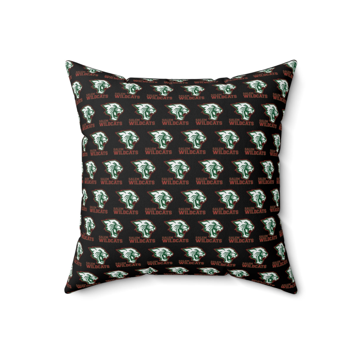 Black Salem Wildcats Spun Polyester Square Pillow